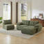 Grand canapé moderne 115 po 3 places avec revêtement en chenille et dossier incurvé en corne pour le salon, la chambre à coucher et le bureau-133426673-133426675