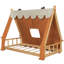 Lit simple avec tente et lit clair brun-415607017