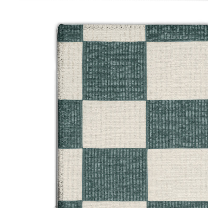 Tapis d'intérieur et d'extérieur à carreaux beige, Rectangulaire 8 pi x 10 pi