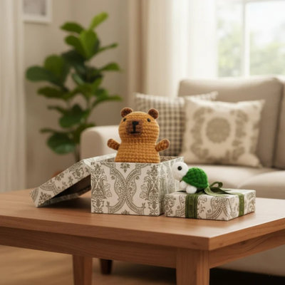 Handmade Woven Capybara Gift Box Set