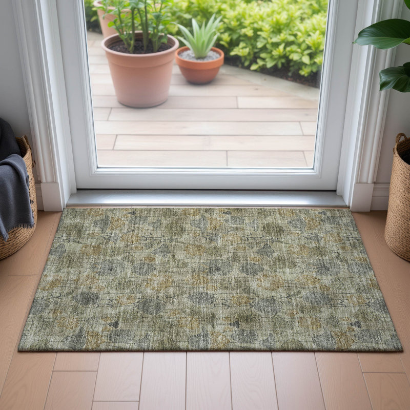Machine Washable Indoor/Outdoor Jocelyn ACN2128 Floral Rug, Rectangle 10' x 14'