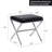 Faux Leather Pollman Iron Vanity Stool Chrome X-Shaped Metal Legs-863020964