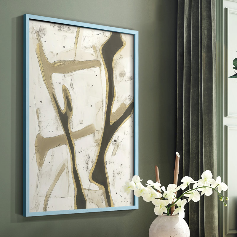 Abstrait, reproduction encadrée, prêt à accrocher, Bleu, H 10 po x l 8 po