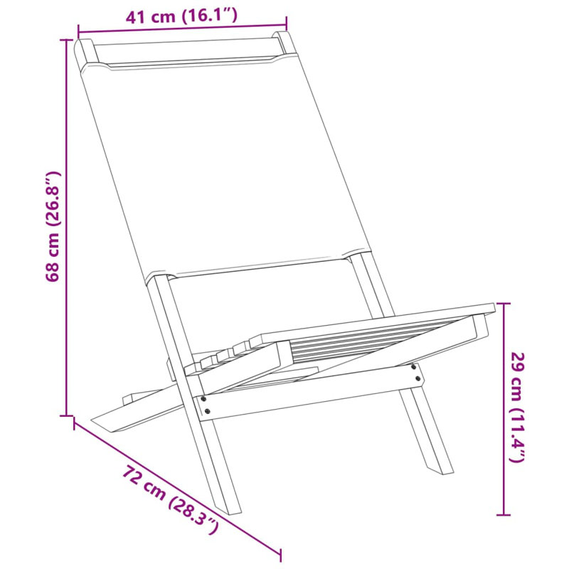 15-4 Polyester/Polyester Blend Garden Chair With Cushion Folding Chair Set, Anthracite