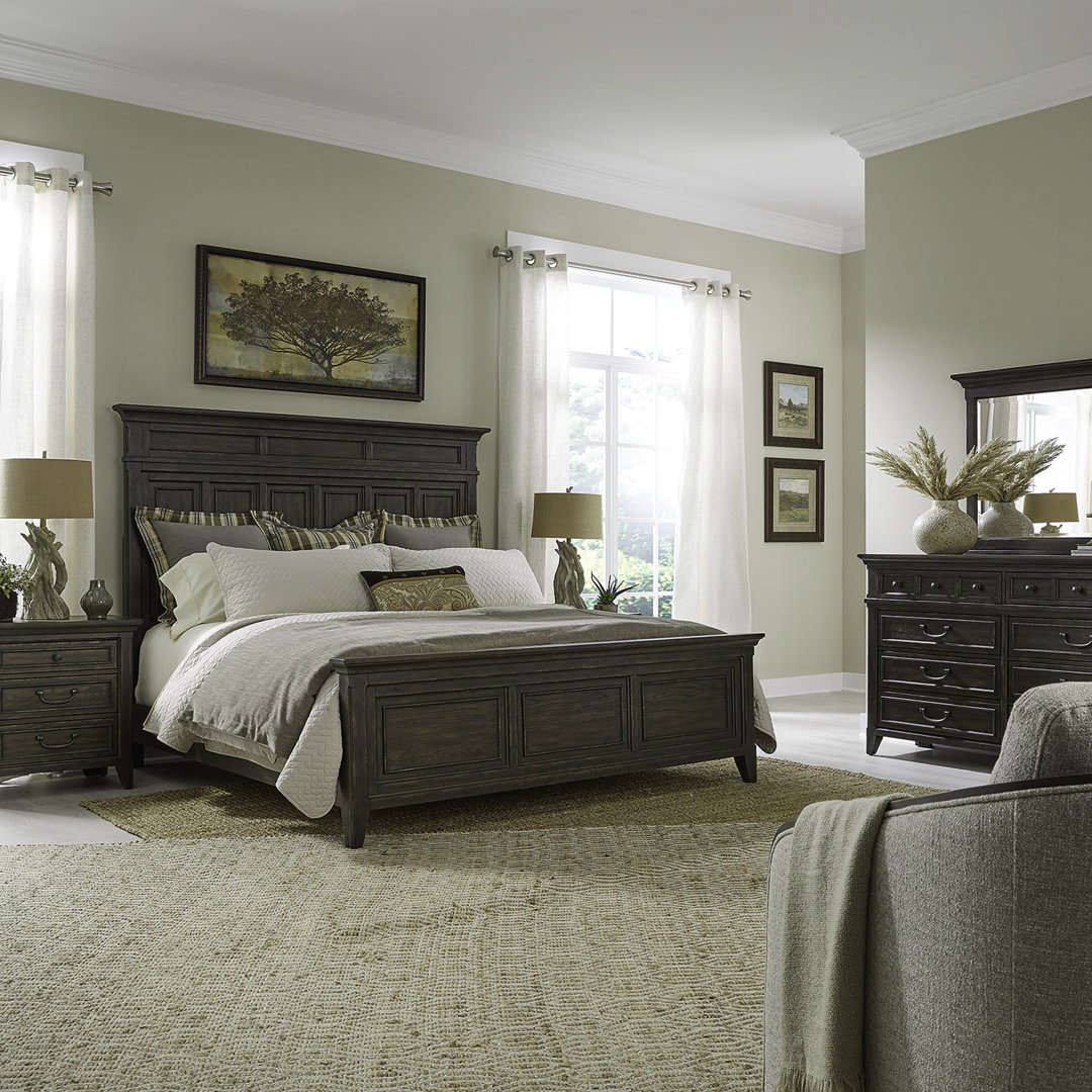 Trelawny King California Panel Bed, Dresser & Mirror, Nightstand Canora Grey