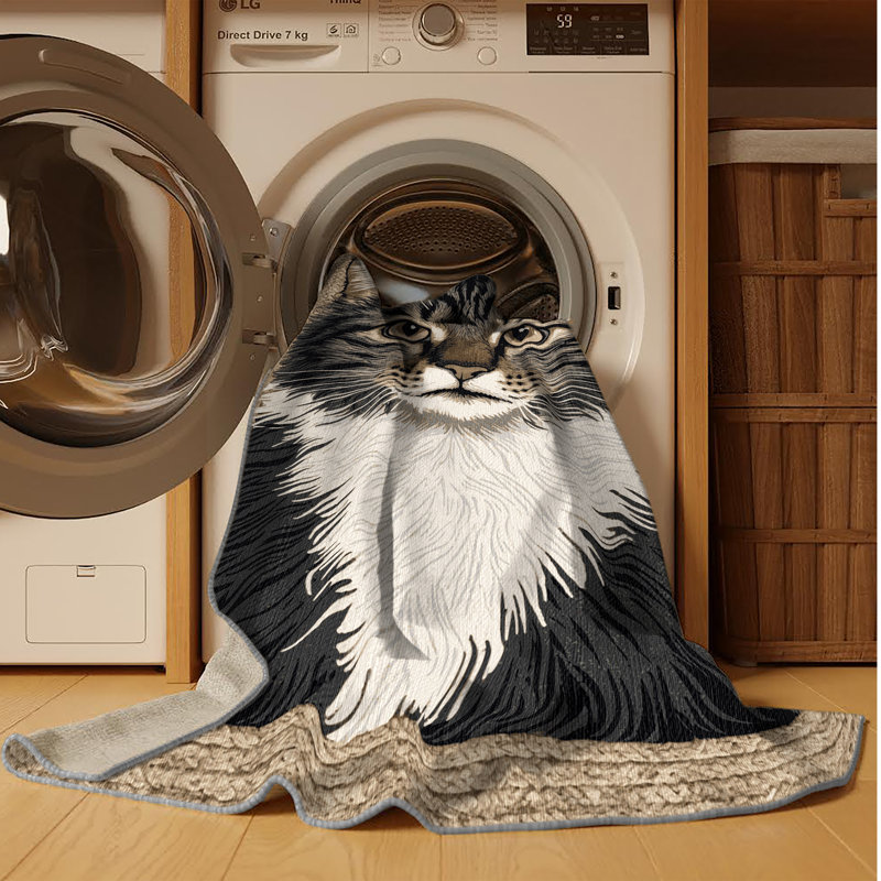 Washable American Wirehair Cats Area Rug, Round 5'