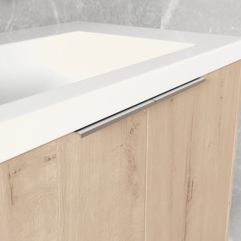 Meuble-lavabo mural 72 po avec lavabo et armoire latérale, portes à fermeture en douceur 72 po