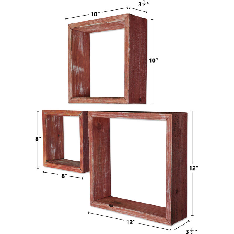 Square Cube Shelf with Adjustable Shelves, Salvage Red