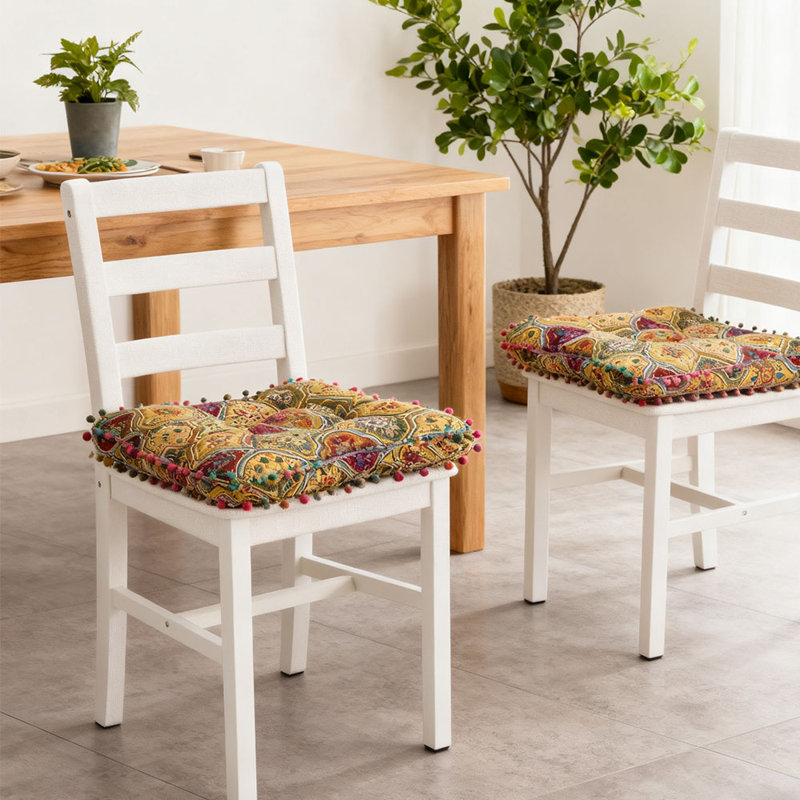 Square Tatami Seat Cushion, Yellow
