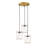 Elegant Gold Chandelier, Adjustable Height 33 - 44.5 Inches | Metal Body, 58 x 2.4 x 1.6 Inches Base Plate | Fits 3 x E27 Bulbs (Max 40W) | Perfect for Dining Room or Living Space, Modern & Chic Design