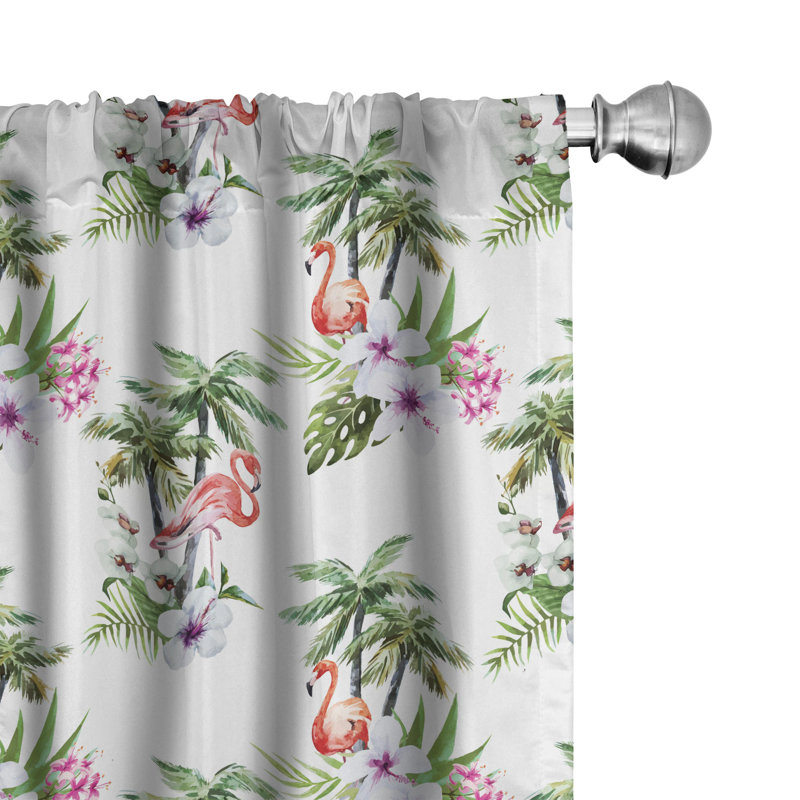 Floral Semi-Sheer Rod Pocket Sliding Panel, 28" x 95"