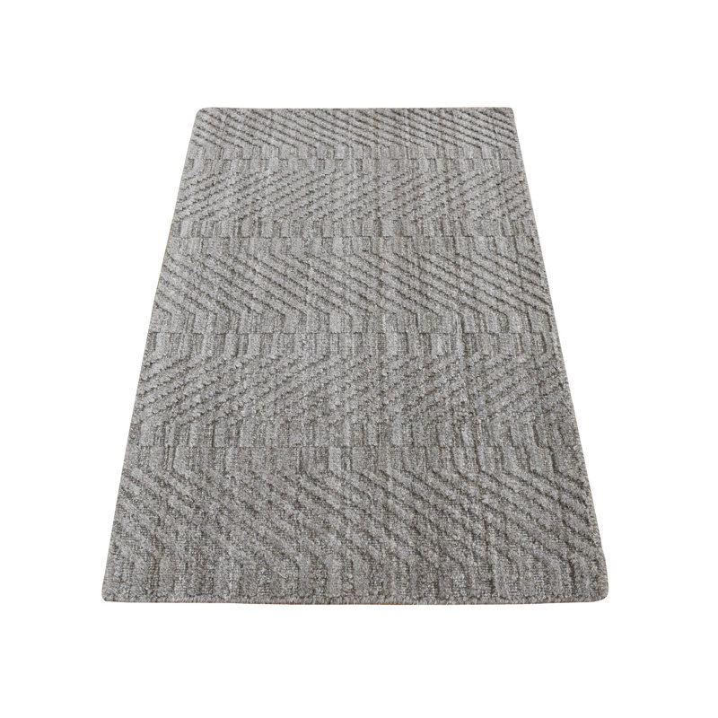 Tapis taupe 2 pi x 3 pi gris, ton sur ton, tissé à la main, laine, tapis D0491A2387FD4A18B0ICD73225BF853B