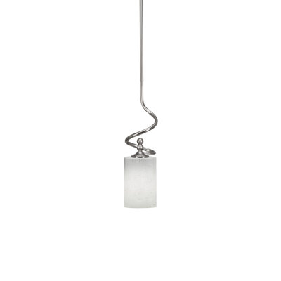 Macalister Stem Hung Mini Pendant With 4" White Muslin Glass