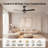 52inch Ceiling Fan with Light & Remote, High-Airflow 6-Speed Timer Dimmable LED Light Kit, Silent DC Motor Modern Matte Black Ceiling Fan with 5"&10" Downrods for Living Room Bedroom-1083487749-1083487748