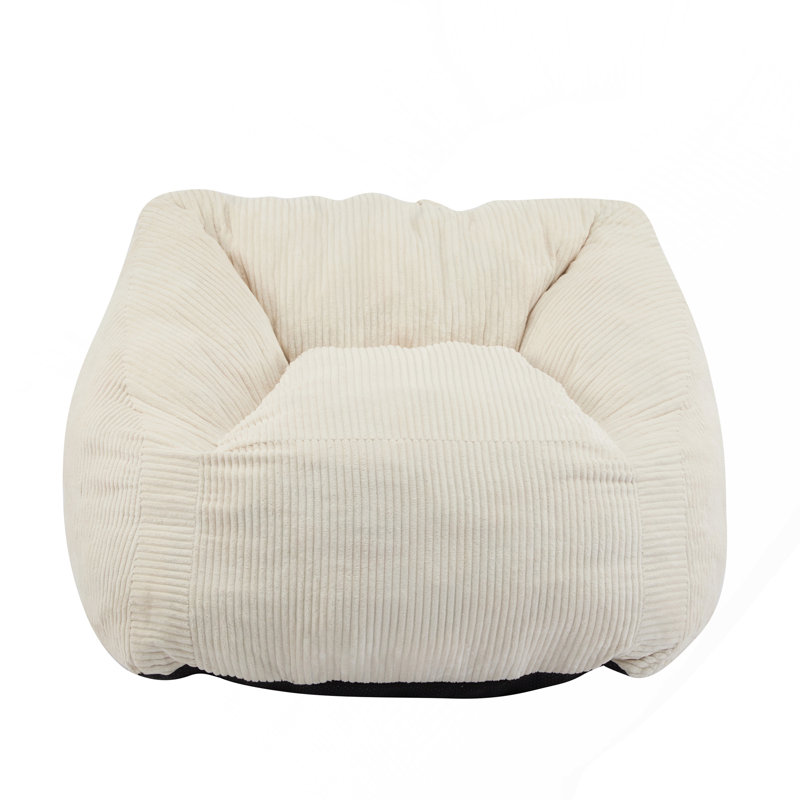 Fauteuil à billes Olbia, fausse fourrure beige