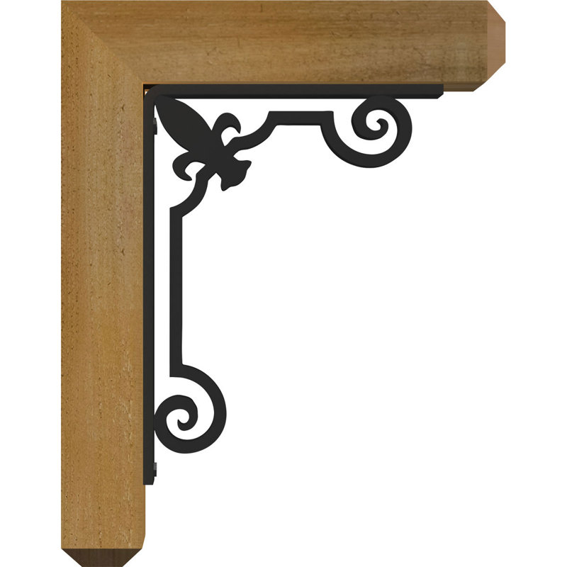 Fleur de lys triple support artisanal Ironcrest, H 14 po x P 11 1/2 po, Cèdre rouge de l'Ouest l 4 po x T 2 po (sciage br