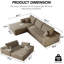 Canapé modulaire rembourré en L 107,7 po de style modulaire désossé en L 107,7 po pour salon - siège profond avec méridienne (vert, 2 places + méridienne)-1869173088