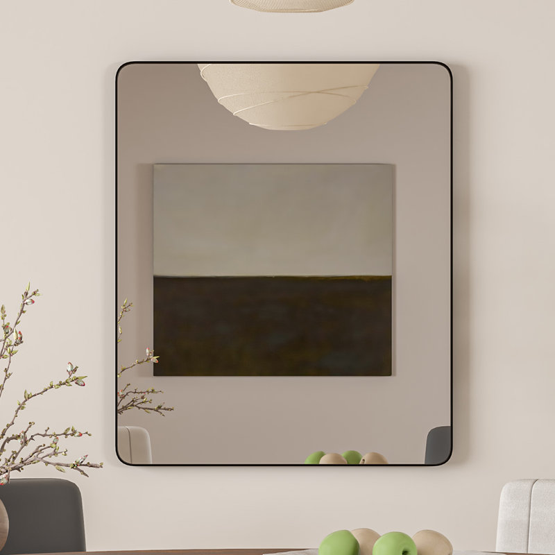 Miroir rectangulaire en métal noir 20 "x 30" Eviva Harmony, 30 po x 36 po