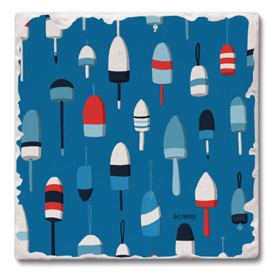 Buoy Pattern Single Tumbled Tile Coaster Create Your Own Collection