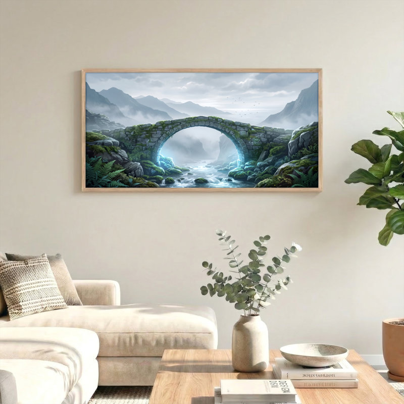 Mystic Bridge, reproduction d'art sur toile, ensemble de 1, Naturel, 32“W x 16”H