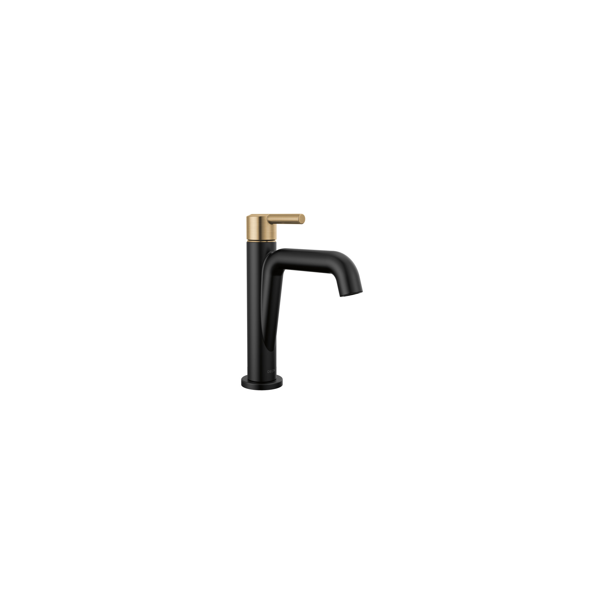 Nicoli Single Hole Bathroom Faucet with Drain Assembly, Single Handle Bathroom Sink Faucet, Matte Black/Champagne Bronze