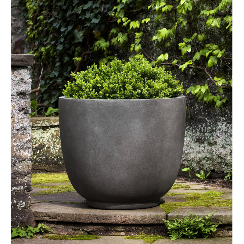 Danilo Fiberglass Clay Composite Pot Planter, 11.75" H x 13.75" W x 13.75" D, Concrete Lite, Individual