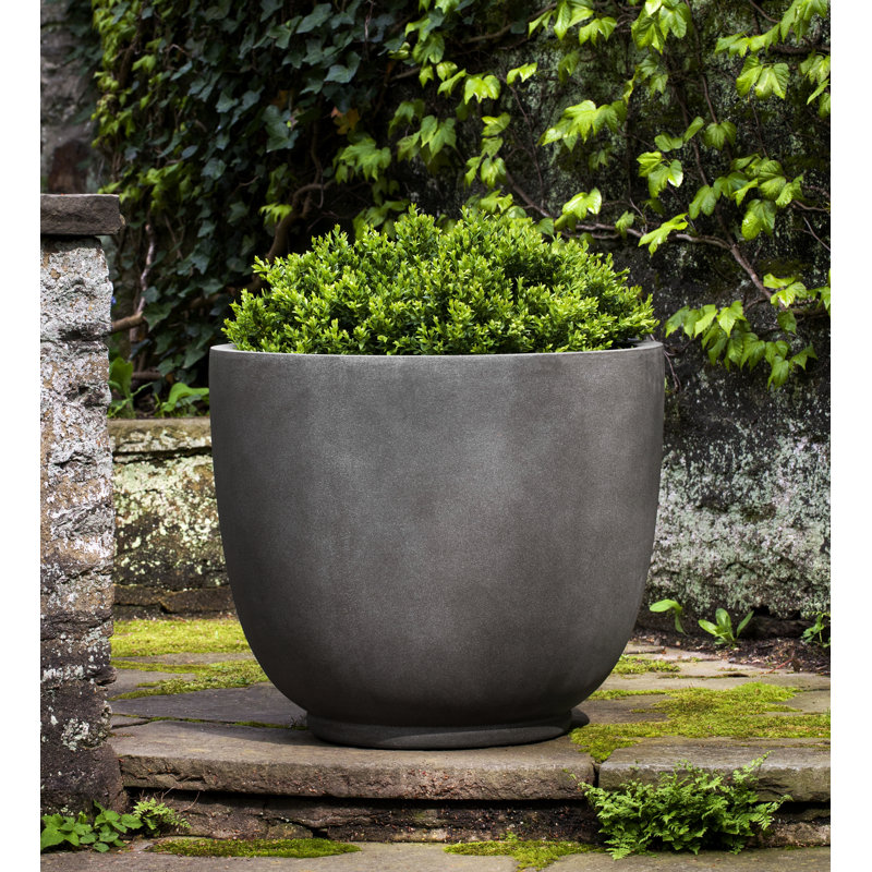 Meola Fiberglass Pot Planter, 30.5" H x 35.5" W x 35.5" D, Concrete Lite, Set of 5