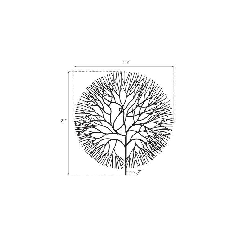 Wire Tree Wall Décor, 21" H x 20" W x 2" D