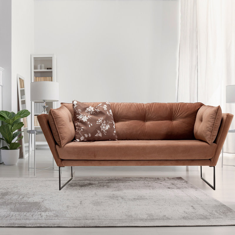 Causeuse rembourrée Hamdia, Polyester à 100 % de couleur brune