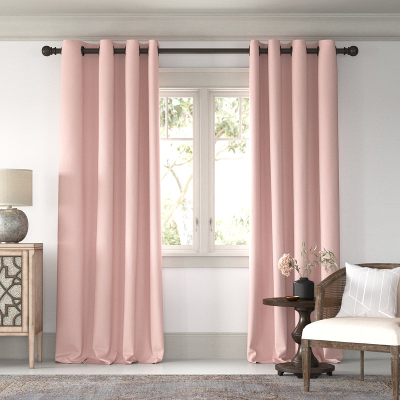 Gabriella Blackout Curtain Single Panel, Blush, 40" W  x 84" L