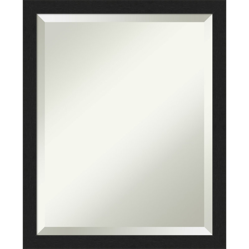 Hoyer Flat Wall Mirror, Black, 22" x 18"