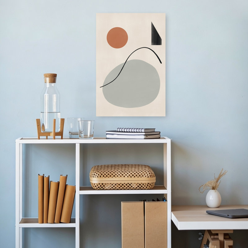 Organic Shapes And Forms Abstract Contemporary Geometric Wall Art Print 1 Piece Wrapped Canvas Wall Art
