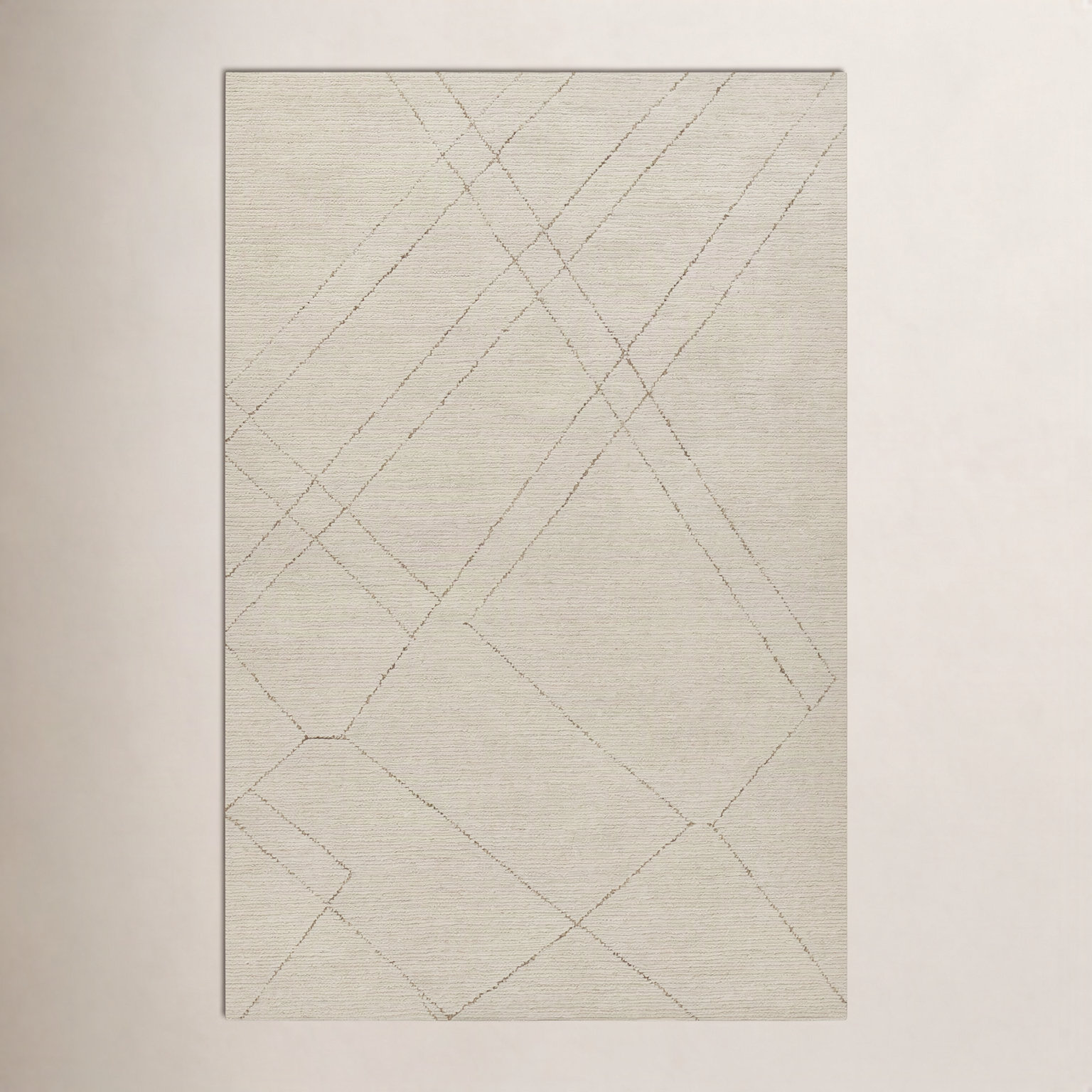 Hand-Tufted Abstract Wool Rug, Rectangle 2' x 4'