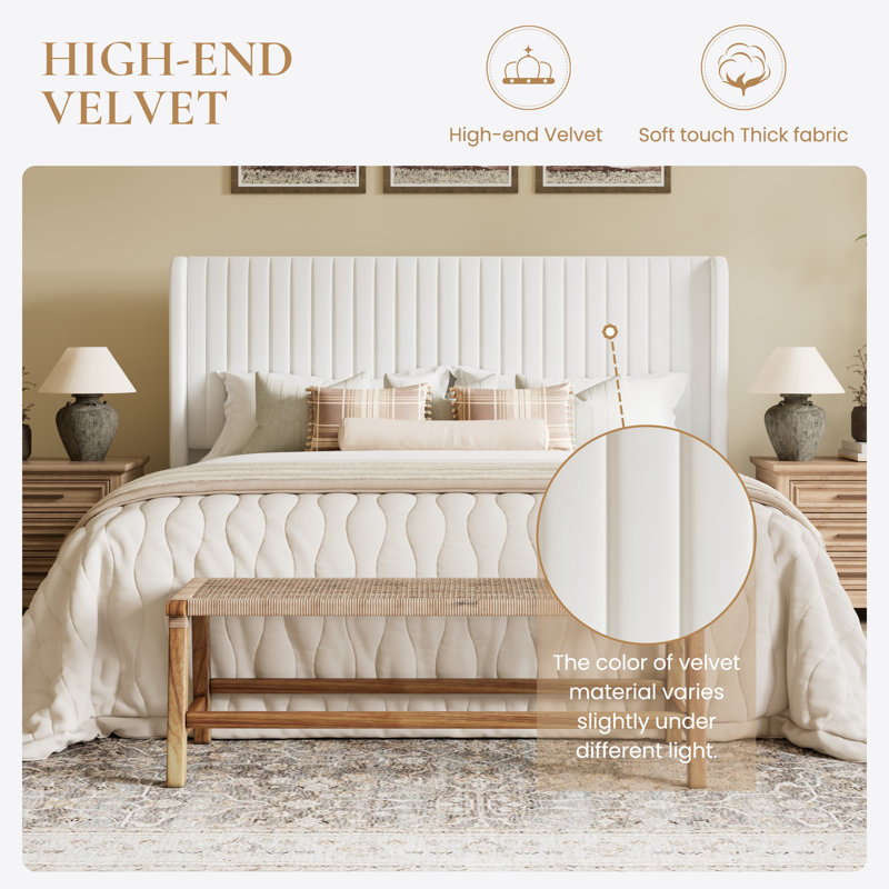 Candler Upholstered Wingback Platform Bed | Stylish Comfort