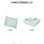 Lit double en coton double / grand Corail brodé, motifs de courtepointe décoratifs de chambre à coucher 4 pièces, coussins,-131248446-131248443