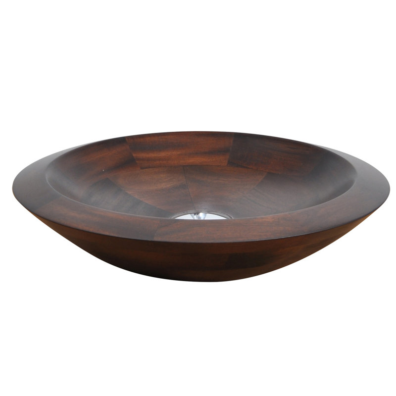 Barclay Lutari 15.75'' Wood Circular Bathroom Sink, Mahogany