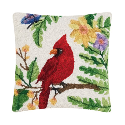 Floral Wool Throw Pillow