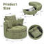 Fauteuil demi-tonneau rond pivotant surdimensionné avec repose-pieds demi-lune et double rangement-116928398