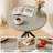 31.6 Inch Round Dining Table And Chairs For 2, Space Saving Modern Casual Coffee Table Set For Apartment Kitchen Dining Room Rhine Gray Table & 2 Dark Gray Chairs-125998167-125998168