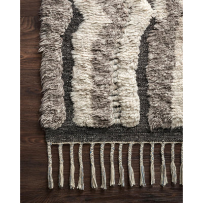 Tapis gris anthracite noué à la main Benjamin