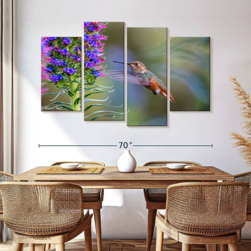 Brampt Hummingbird Feasting, 42" H x 68" W