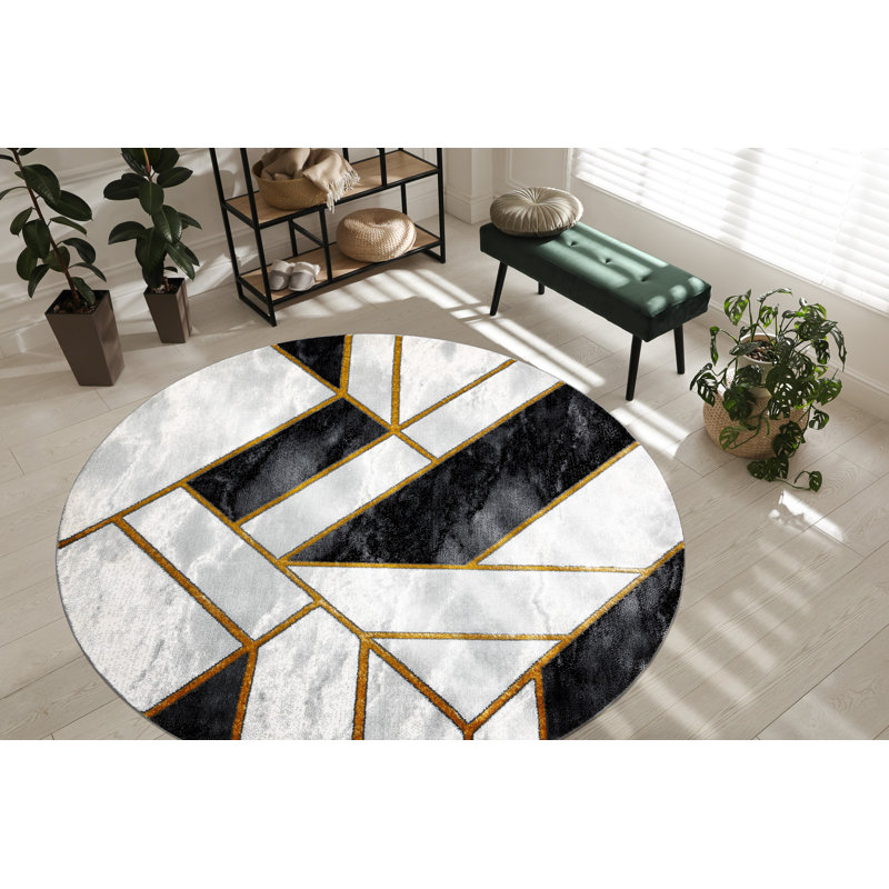 Round Ringtown Geometric Area Rug, Round 200cm