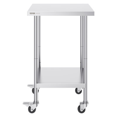 Chariot-bar Uriah en acier inoxydable avec hauteur réglable et 4 roulettes