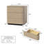 Table d'appoint à 3 tiroirs de 80 cm de large avec façade arrondie-812685143