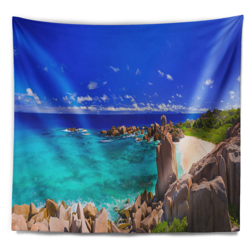 Tapisserie panoramique de plage tropicale Seascape, H 50 po x l 60 po