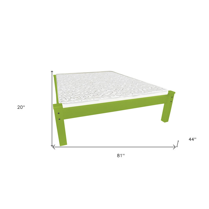 Lime Green Solid Wood Twin Bed Frame