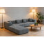 Canapé modulaire convertible en forme de canapé à 6 places pour salon, appartement, sans assemblage, gris