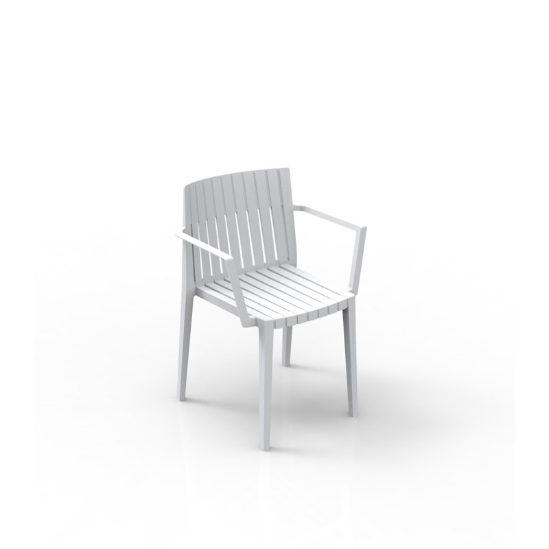 Spritz Stacking Patio Dining Chair, White