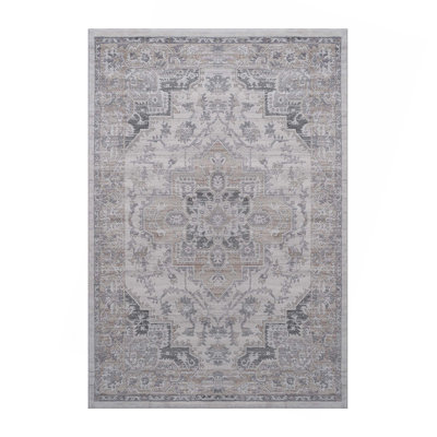 Collection Ivory/Beige/Oriental Non-Shedding Living Room Bedroom Dining Home Office Stylish And Stain Resistant Area Rug