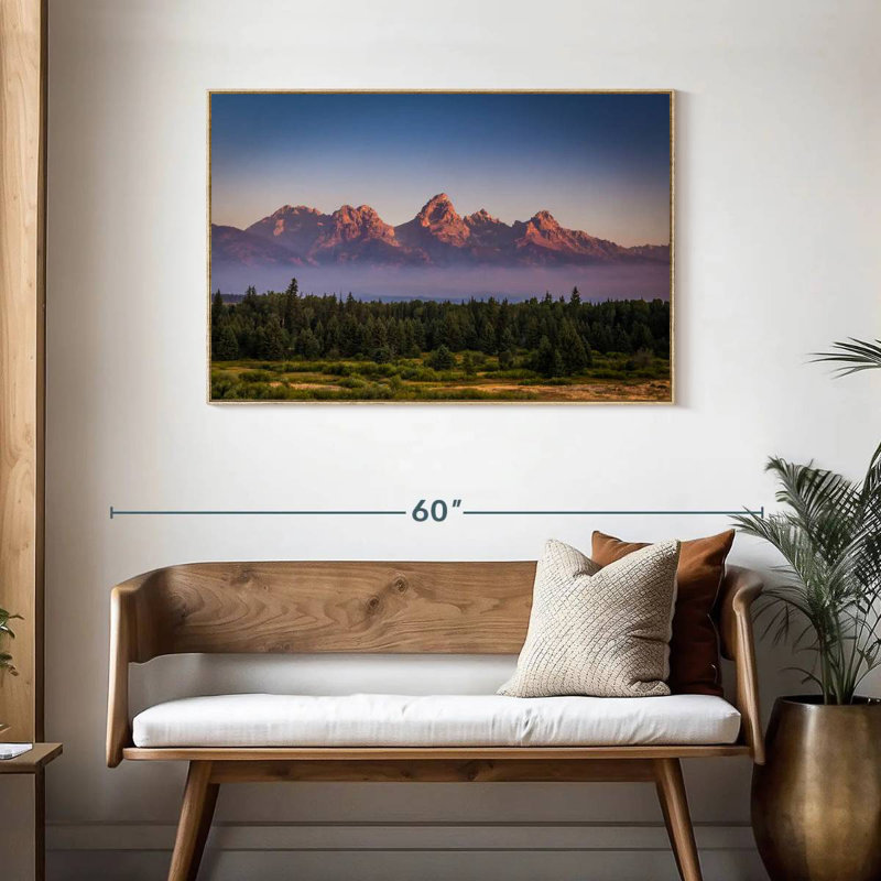 Brume Grand Teton, Cadre flottant en bois naturel, 43 po x 29 po